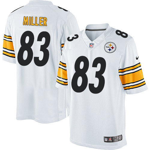 Men's Limited Heath Miller Nike Jersey White Road - #83 NFL Pittsburgh Steelers